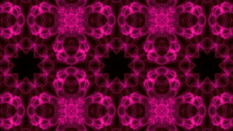 Abstract kaleidoscopic pink light geometric dynamic ethnic background pattern Video stock 207564341