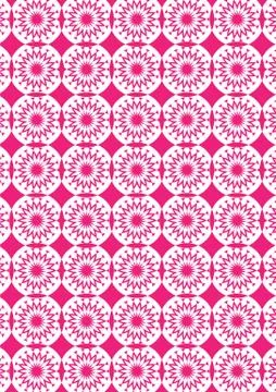 Abstract Kaleidoscopic Repeat Pattern in Red Stock Illustration