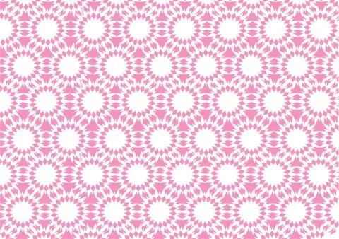 Abstract Kaleidoscopic Seamless Pattern in Pink for Wallpaper Stock Illustration