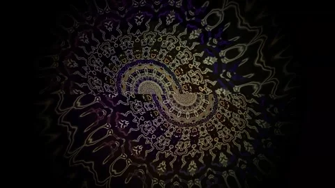 Abstract Kaleidoscopic Spiral Pattern Seamless Loop Stock Footage 340578971