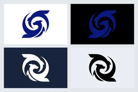 Abstract Kangaroo Logo Design Vector Set Stock Illustration