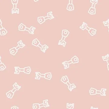 Abstract key line vector seamless pattern Stock Illustration