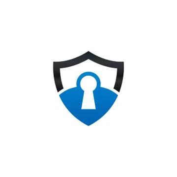 Abstract keyhole shield logo design element Stock Illustration