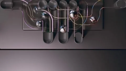Abstract kinetic chrome marble movement. Video stock 335734843