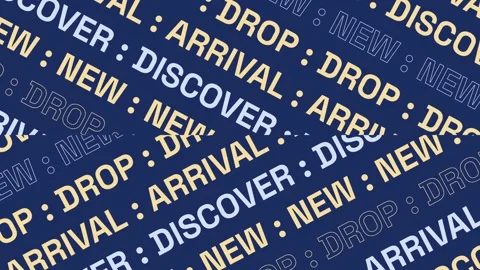 Abstract Kinetic Typography Pattern with New Drop Arrival Text Stock Footage 344849730