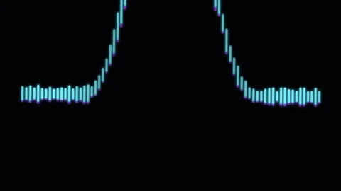 Abstract Kinetic Waveform Motion with Glowing Cyan and Magenta Vertical Bar.. Stock Footage 345775309