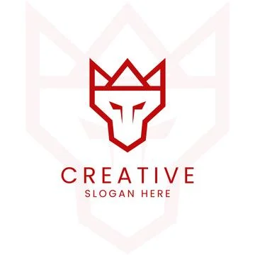 Abstract king Wolf Head Logo Design Vector Stock Illustration
