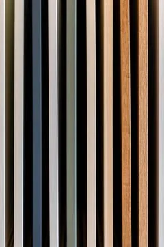 Abstract kitchen cabinet samples with material textures in row. Modern furn.. Stock Photos