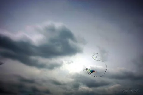 Abstract kite dramatic stormy sky Stock Photos