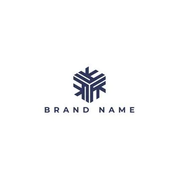 Abstract KK initial letters linked hexagon monogram logo in purple color Stock Illustration