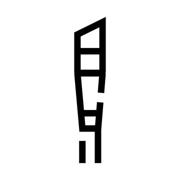 Abstract knife outline icon representing sharp tool Stock Illustration