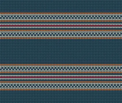 Abstract Knitted Background With Colorful Elements Stock Illustration