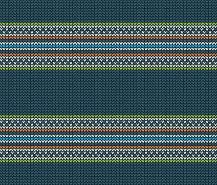 Abstract Knitted Pattern Background With Colorful Elements Stock Illustration