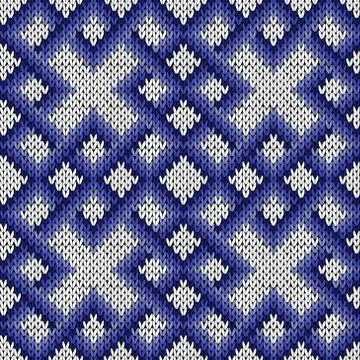 Abstract knitting ornamental seamless pattern Stock Illustration