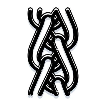 Abstract knot braid pattern interlacing lines graphic Stock-Illustration