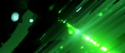 Abstract kryptonite emerald green crystal space valley, bokeh blurred Stock Footage 150949229