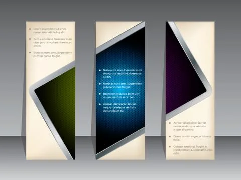 Abstract label set with hexagon pattern Stock Illustration