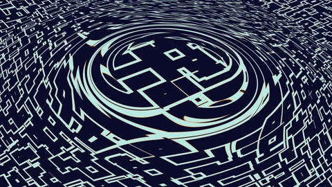 Abstract labyrinth with blue  squares. Stock Footage 245845958