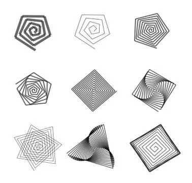 Abstract labyrinth shapes Illustrazione stock