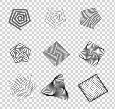 Abstract labyrinth shapes isolated over transparent background 스톡 일러스트