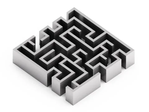 Abstract labyrinth on white background Stock Illustration