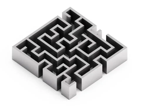 Abstract labyrinth on white background Stock Illustration