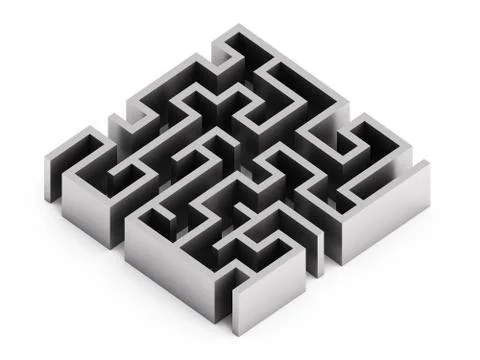 Abstract labyrinth on white background Stock Illustration