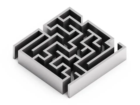 Abstract labyrinth on white background Stock Illustration