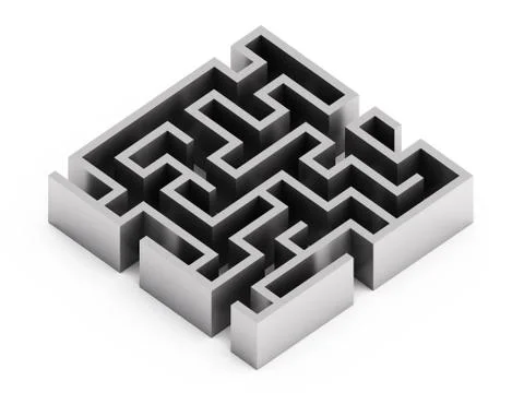 Abstract labyrinth on white background Stock Illustration