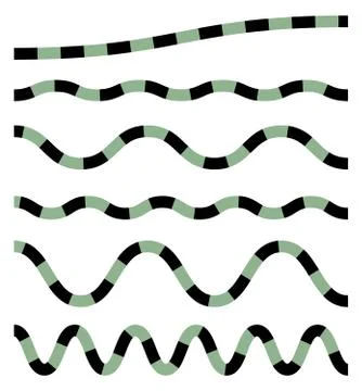 Abstract laces, dashed lines with different distortions, editable vector Illustrazione stock