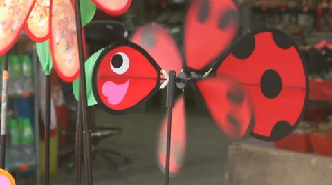 Abstract lady bug pinwheel Stock Footage 3743044