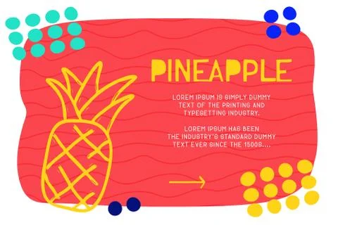 Abstract landing page pattern with different element, text block and doodle p Stock Illustration