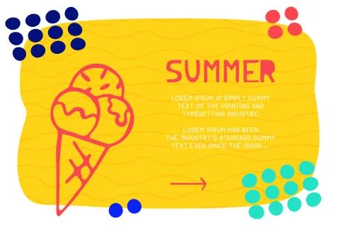 Abstract landing page pattern with different element, text block and doodle i Illustrazione stock