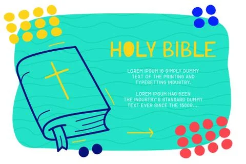 Abstract landing page pattern with different element, text block and doodle h 스톡 일러스트