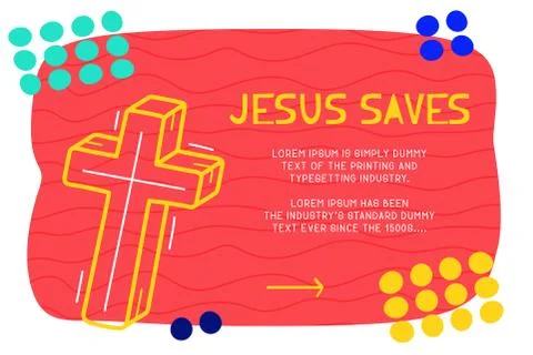 Abstract landing page pattern with different element, text block and doodle c Stock Illustration