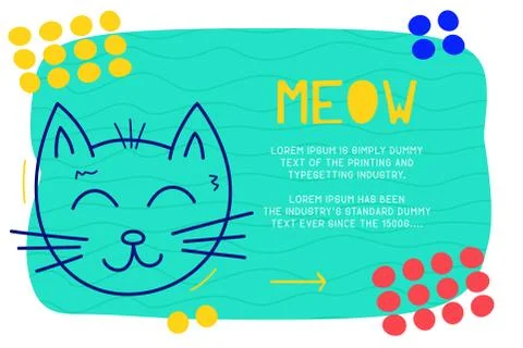 Abstract landing page pattern with different element, text block and doodle c Stock Illustration