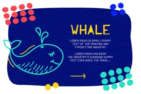 Abstract landing page pattern with different element, text block and doodle w Stock Illustration