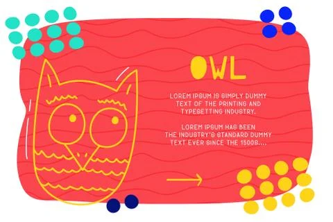 Abstract landing page pattern with different element, text block and doodle o Illustrazione stock