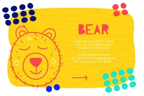 Abstract landing page pattern with different element, text block and doodle b イラスト素材