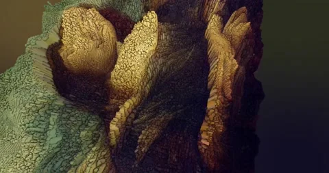 Abstract Landscape Animation. Abstract Leonardo da Vinci "Mona Lisa" Painting. Stock Footage 196161160
