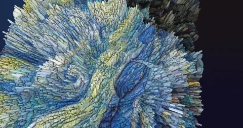 Abstract Landscape Animation. Abstract Van Gogh's "Starry Night" Painting. Stock Footage 196161162