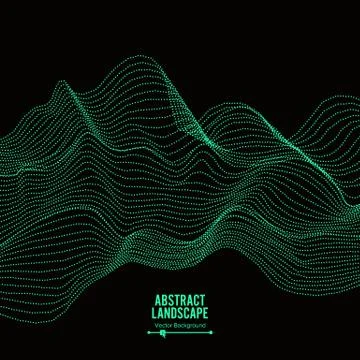 Abstract Landscape Background. Array With Dynamic Particles. Vector Illustration Ilustración de archivo