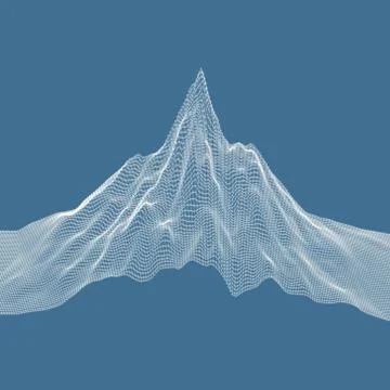Abstract landscape background. Cyberspace grid Stock Illustration