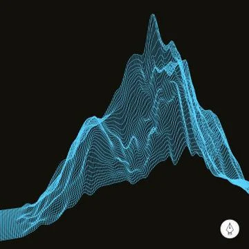 Abstract landscape background. Cyberspace grid Stock Illustration