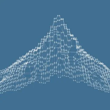 Abstract landscape background. Cyberspace grid Stock Illustration
