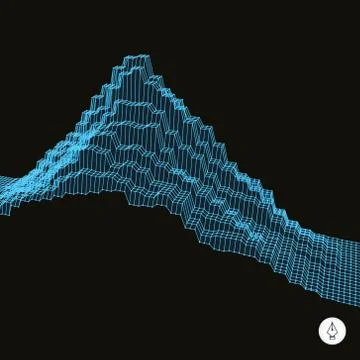 Abstract landscape background. Cyberspace grid Stock Illustration