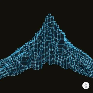 Abstract landscape background. Cyberspace grid Stock Illustration