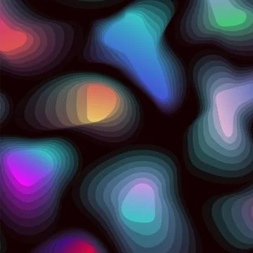 Abstract landscape background with dynamic shapes on black background Stock Illustration
