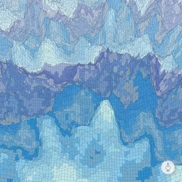 Abstract landscape background. Mosaic vector illustration Stock Illustration