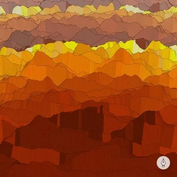 Abstract landscape background. Mosaic vector illustration. Abstract landsc... Stock Photos